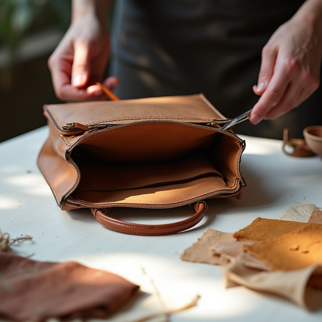Sostituzione fodera interna di borsa di lusso